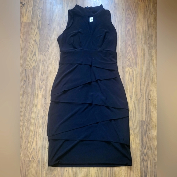 Joseph Ribkoff Black Sleeveless Layered Dress - Elegant & Chic Size 6 - Picture 5 of 7